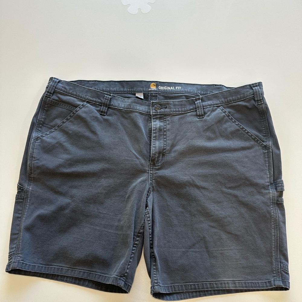 Carhartt Mens Sz 22 W Original  Fit Canvas Utility Work Short Gray 102094